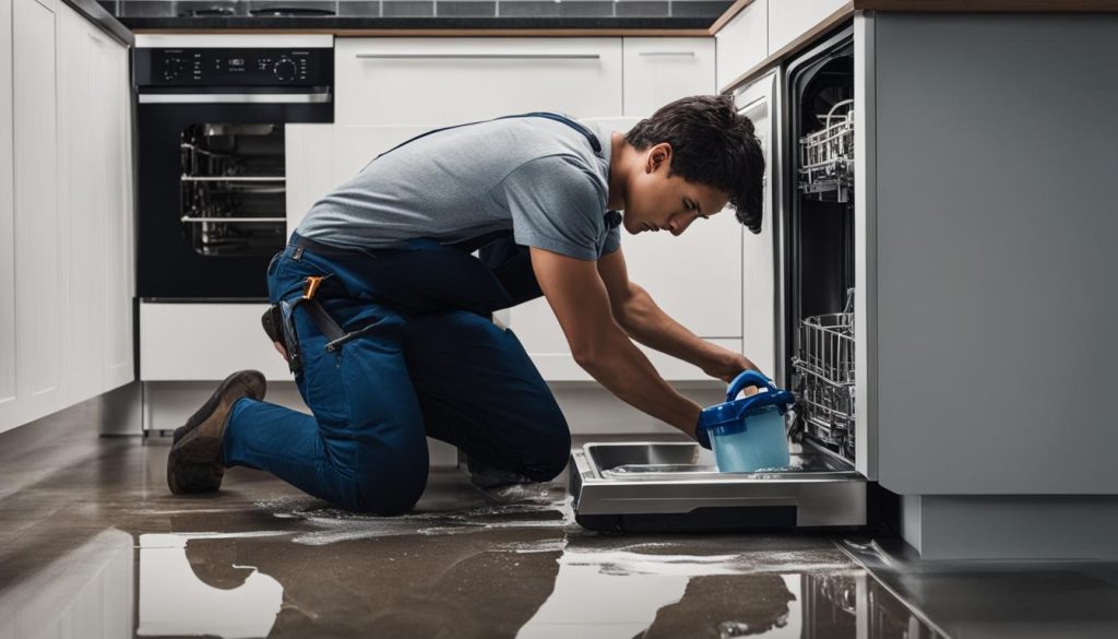 How can I fix a leaking dishwasher?